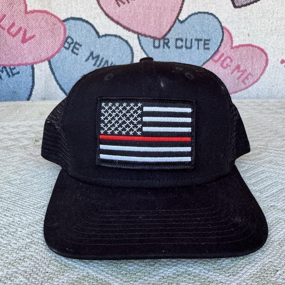 Black New Era 9Forty Hat Cap USA Flag Snap Back Mesh